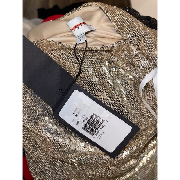 NWT Halston Adriana One-Shoulder Sequin Gown Size 2 $595 - Picture 10 of 10